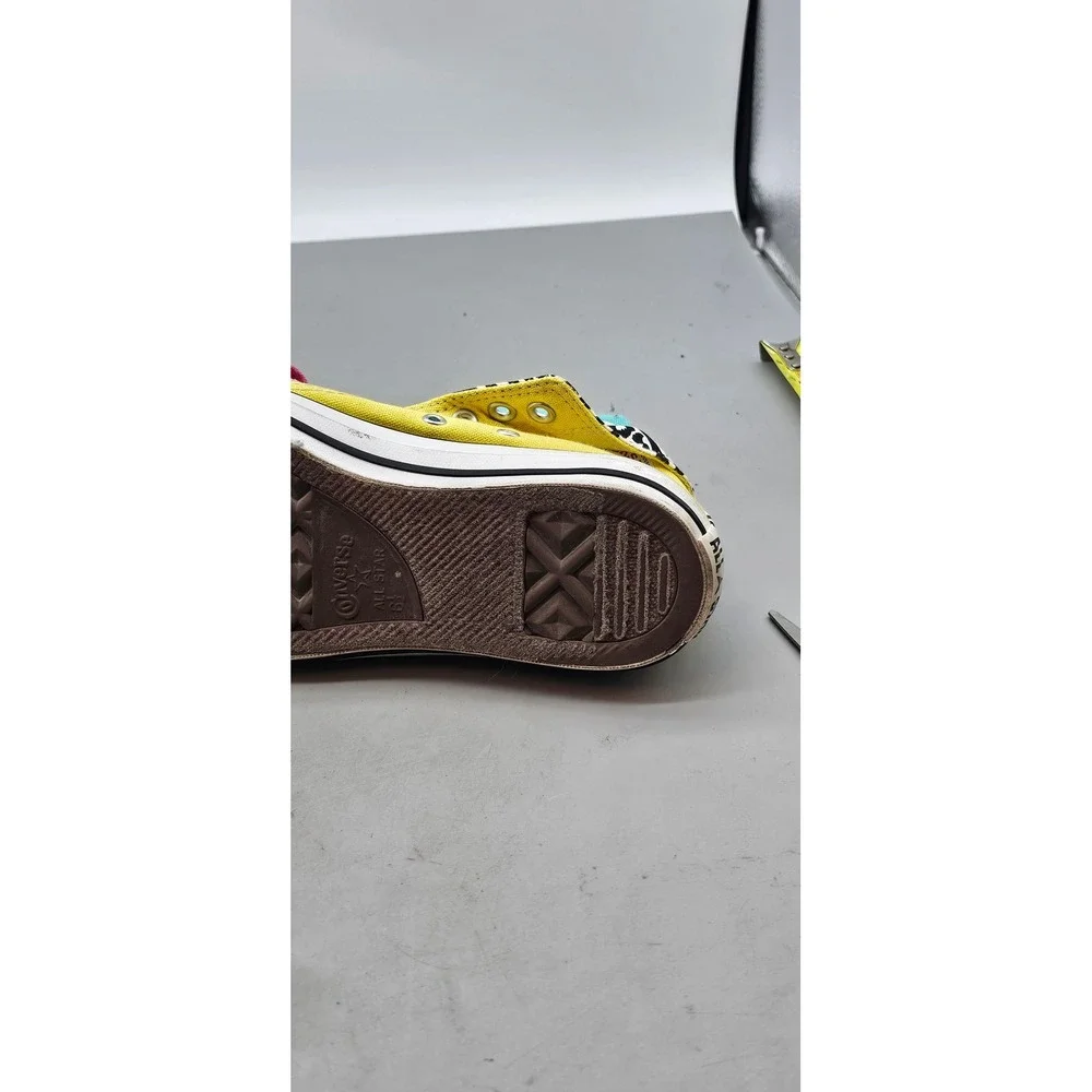 Converse Chuck Taylor All Star High Top Yellow Multi Color Leopard  Womens 8.5